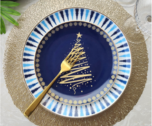 Cargar imagen en el visor de la galería, Vajilla Navidad Azul (Set de 2 platos)