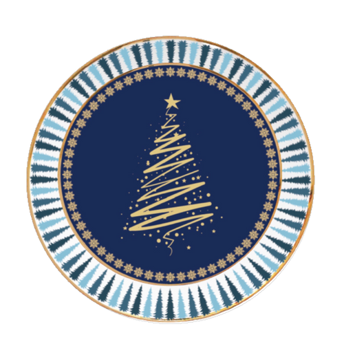 Vajilla Navidad Azul (Set de 2 platos)