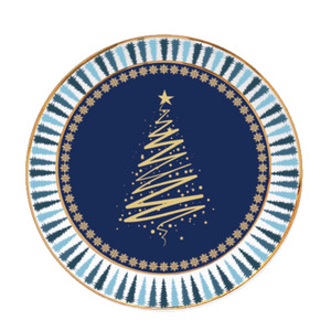 Vajilla Navidad Azul (Set de 2 platos)